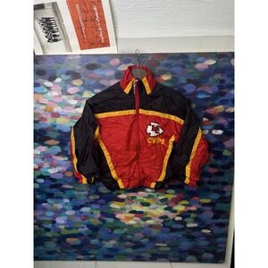 Vintage Kansas City Chiefs Mighty-Mac Windbreaker Jacket Red Black Yellow Small